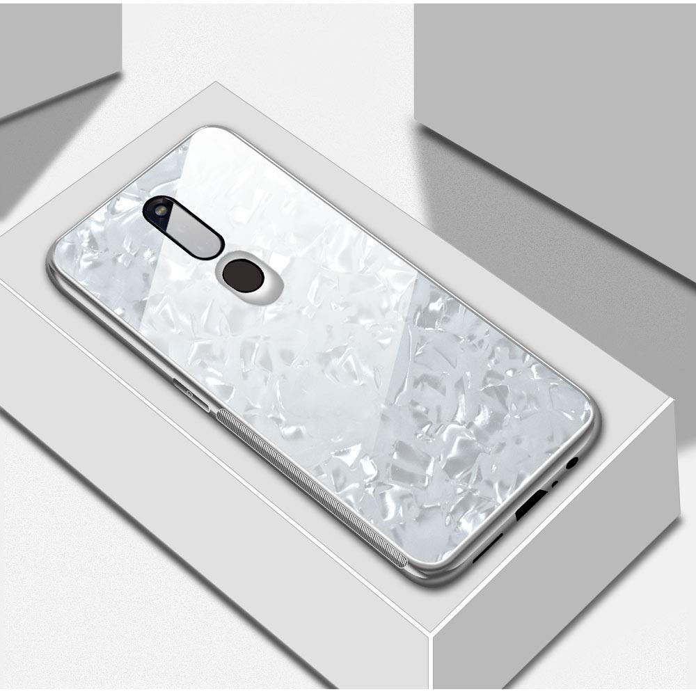 Buy 1 Get Free Marble Pattern Toughened Glass Back Case for Oppo F11 Pro