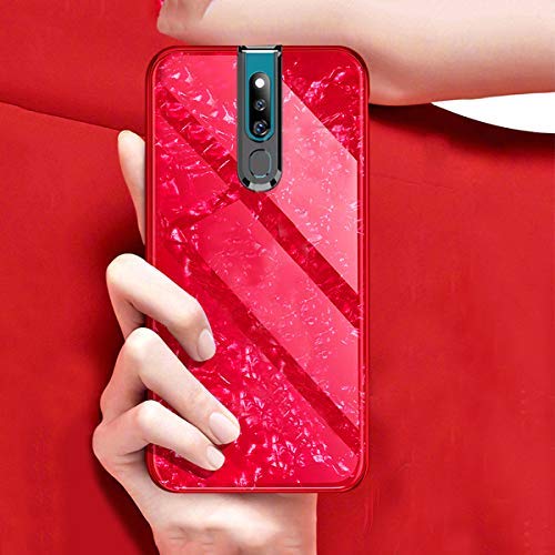 Buy 1 Get Free Marble Pattern Toughened Glass Back Case for Oppo F11 Pro