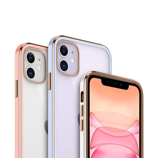 Luxury Square Plating Transparent Case for iPhone 11